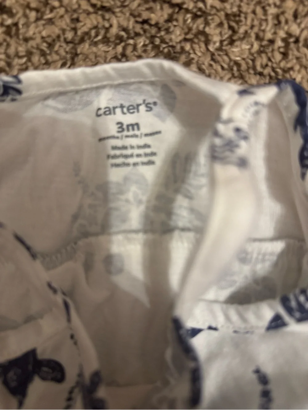Carter's White and Navy Baby Bottoms